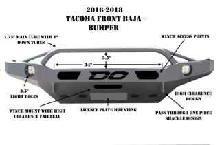 Picture of DEMELLO OFF-ROAD TACOMA BAJA FRONT BUMPER 16-20